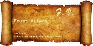 Faust Vilmos névjegykártya